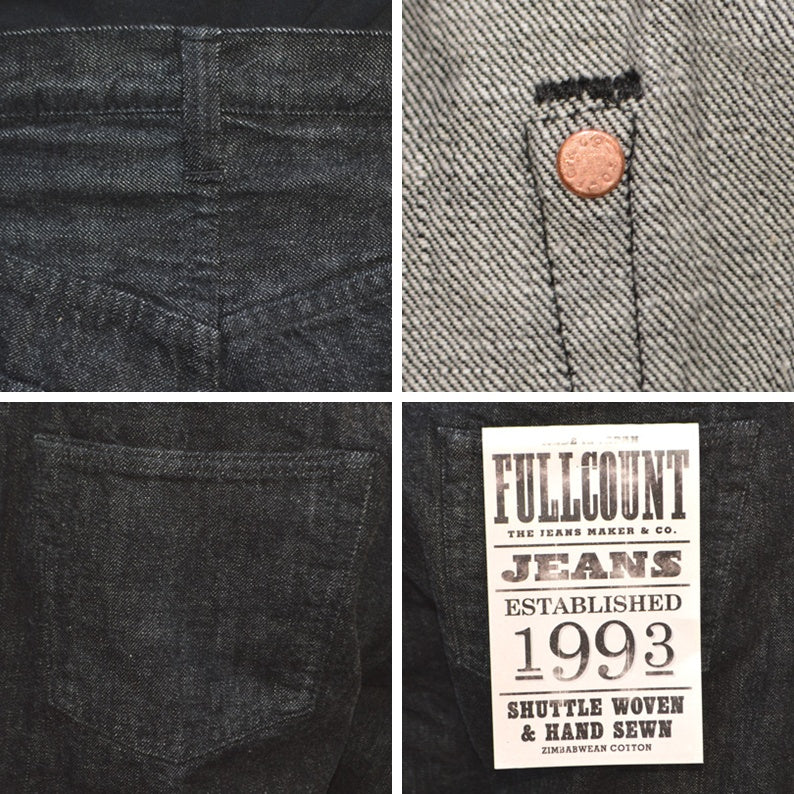 FULL COUNT "0105BK" Wide Black Selvedge Denim