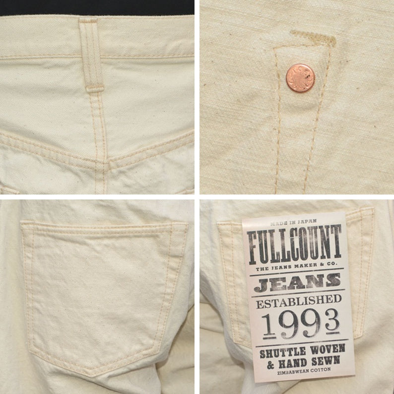 FULL COUNT "0105EC" Wide Ecru Selvedge Denim