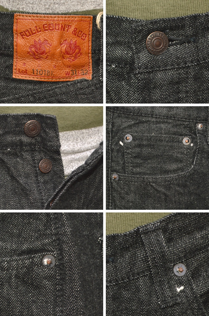 FULL COUNT "1101BK" Straight Black Denim