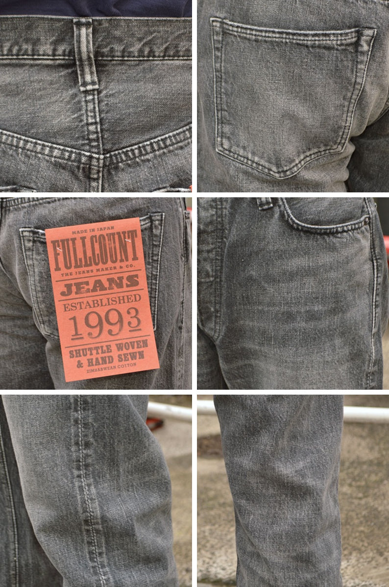 FULL COUNT "1101BKHW" Straight Black Denim Dartford