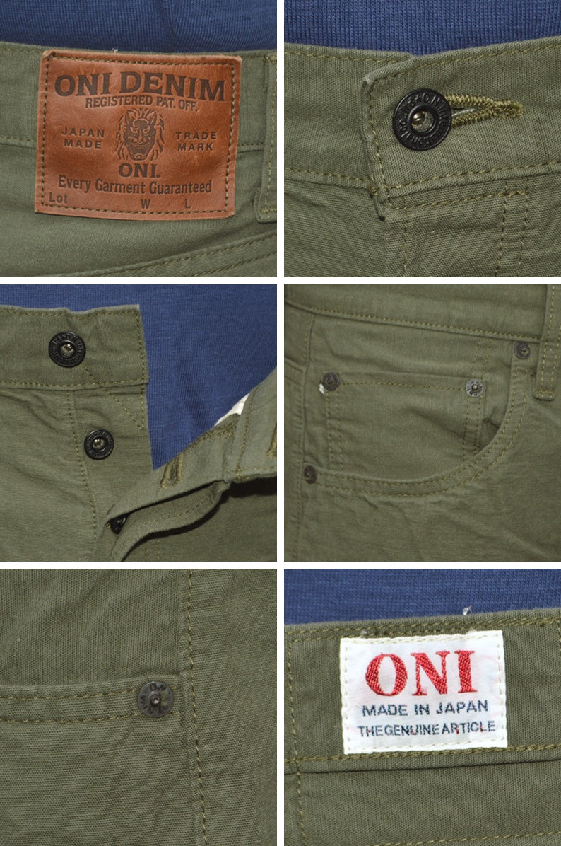 ONI DENIM "200-8GG" 8oz Betacham Green Gray Wide Straight
