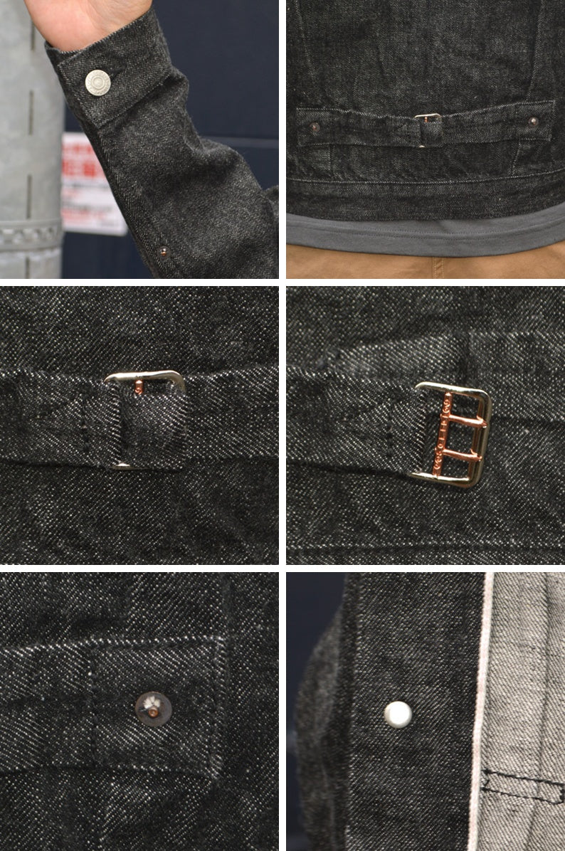 FULL COUNT "2107BK" 13.7oz Type 1 Black Denim Jacket