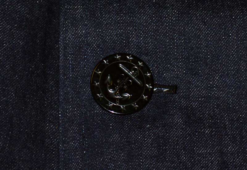 WARE HOUSE "Lot.2205" 1920'S WW1 STYLE U.S.NAVY 13STARS PEA COAT(Denim)