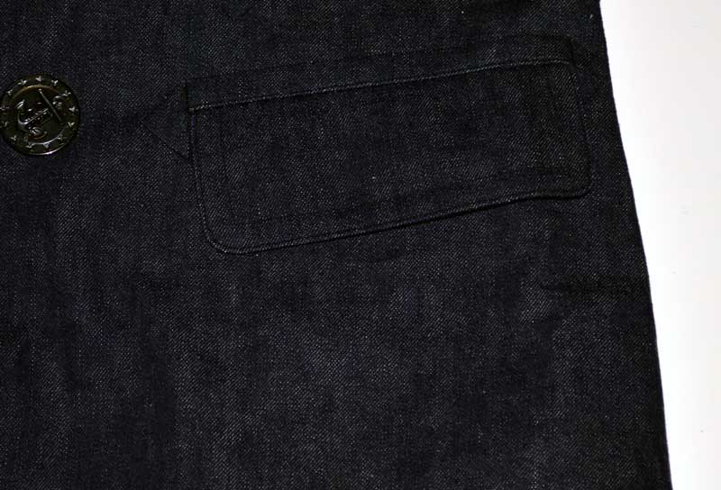 WARE HOUSE "Lot.2205" 1920'S WW1 STYLE U.S.NAVY 13STARS PEA COAT(Denim)