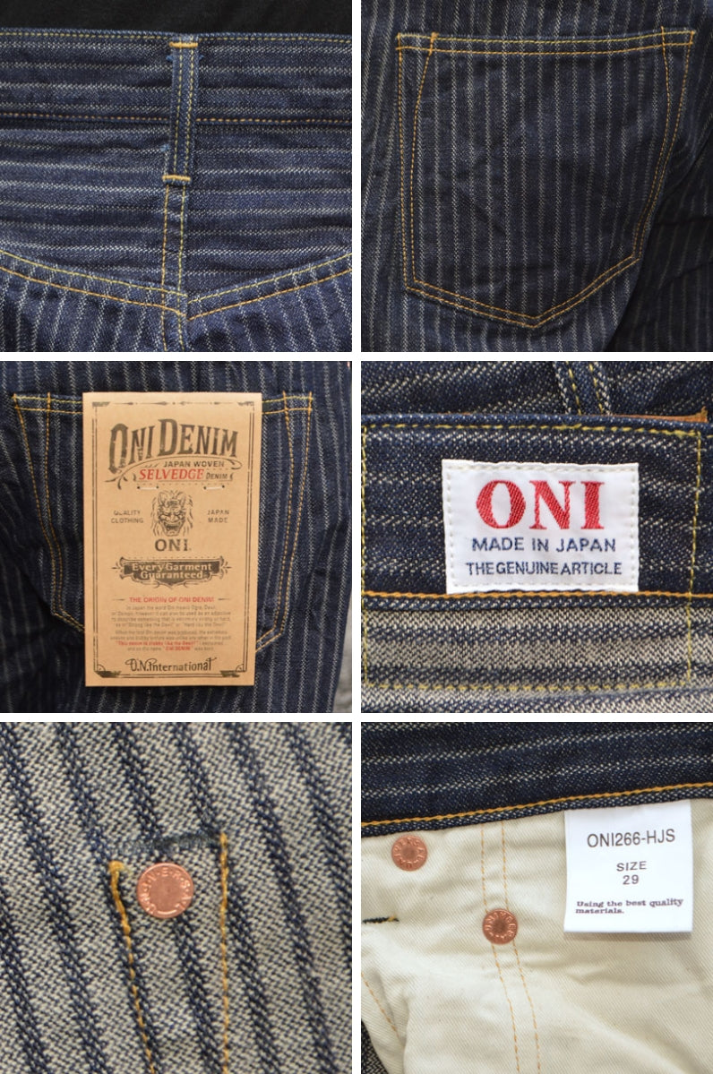 ONI DENIM、"266-HJS"、Drop Needle Jacquard Stripe Denim Relax Straight