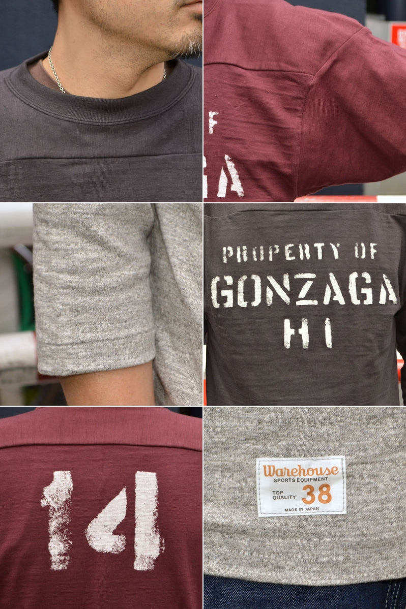 WARE HOUSE "4063 GONZAGA HI" 3/4 Sleeve Football T-shirt "GONZAGA HI"