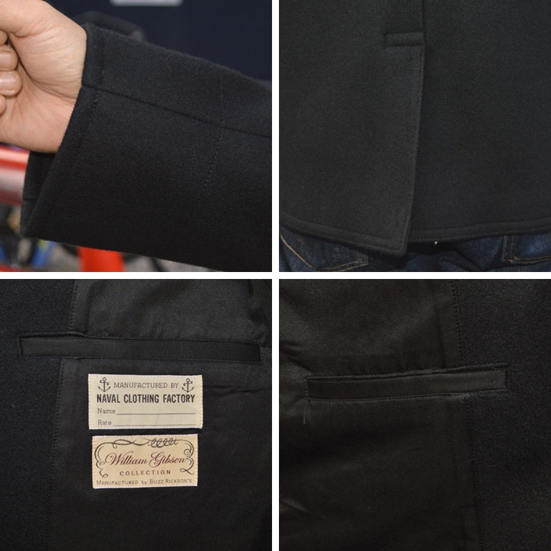 BUZZ RICKSON'S William Gibson Collection "BR12394" Type Black Pea Coat