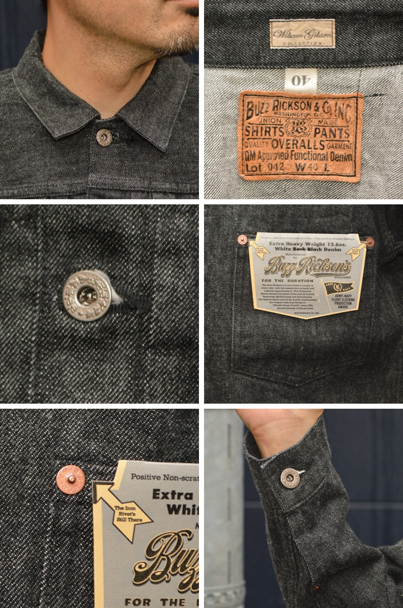 BUZZ RICKSON'S William Gibson Collection "BR16042(BR16042T)" World War 2 Black Denim Blouse