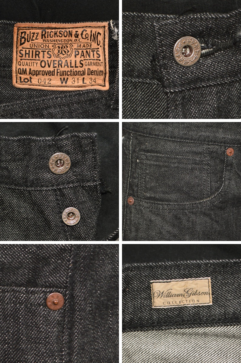 BUZZ RICKSON'S "BR43042" World War 2 Black Denim Waist Overalls