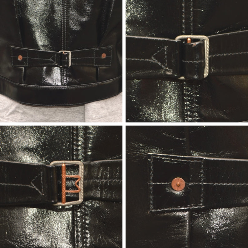 BUZZ RICKSON'S WILLIAM GIBSON COLLECTION "BR80691" BLACK LEATHER BLOUSE