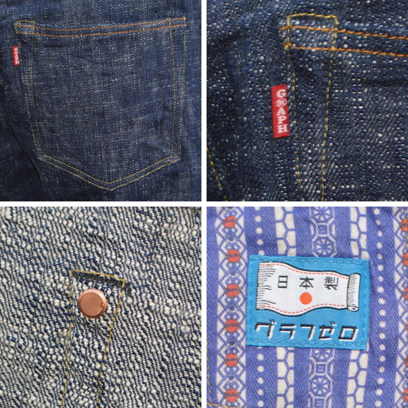 graphzero "GZ-15SLSTSK-GR" 15oz Hank-dyed Slim Straight Jeans