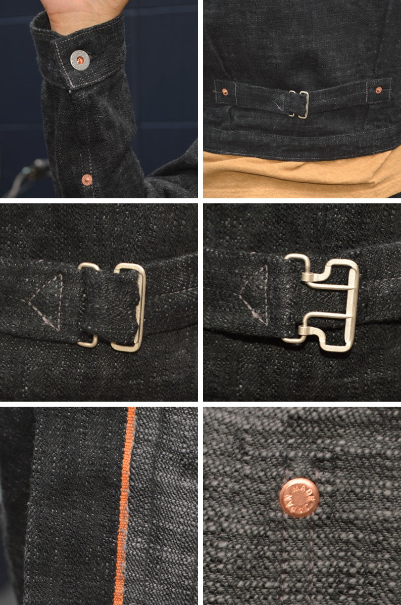 graphzero "GZ-SKGJ1ST-BK" Jean Jacket-WW2 (1st Skein dyeing BK)(Kasezome)