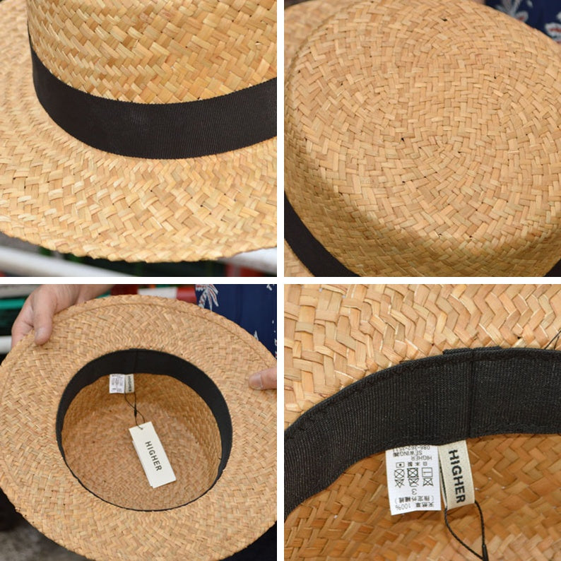 HIGHER "HO24002" YELLOW STRAW BOATER