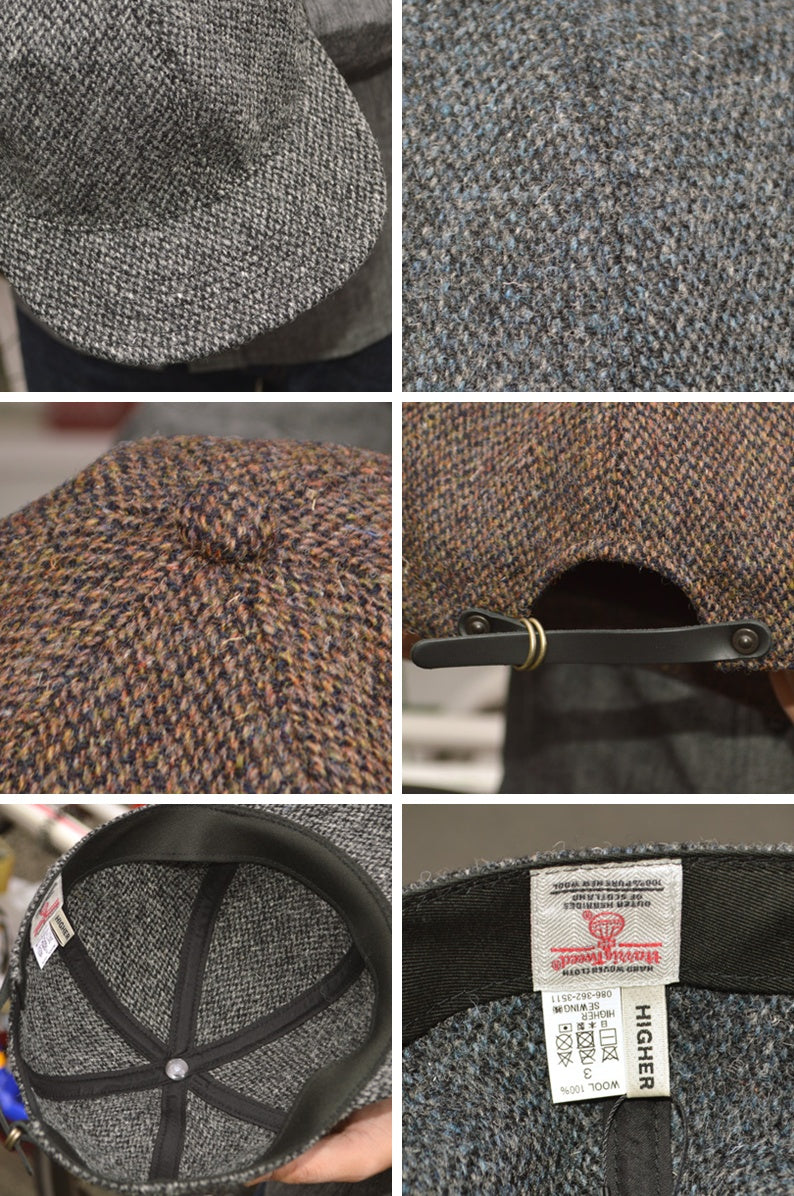 HIGHER ”HT25021” Harris Tweed Oatmeal Cap