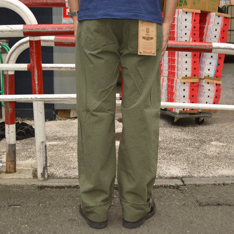 ONI DENIM "200-8GG" 8oz Betacham Green Gray Wide Straight