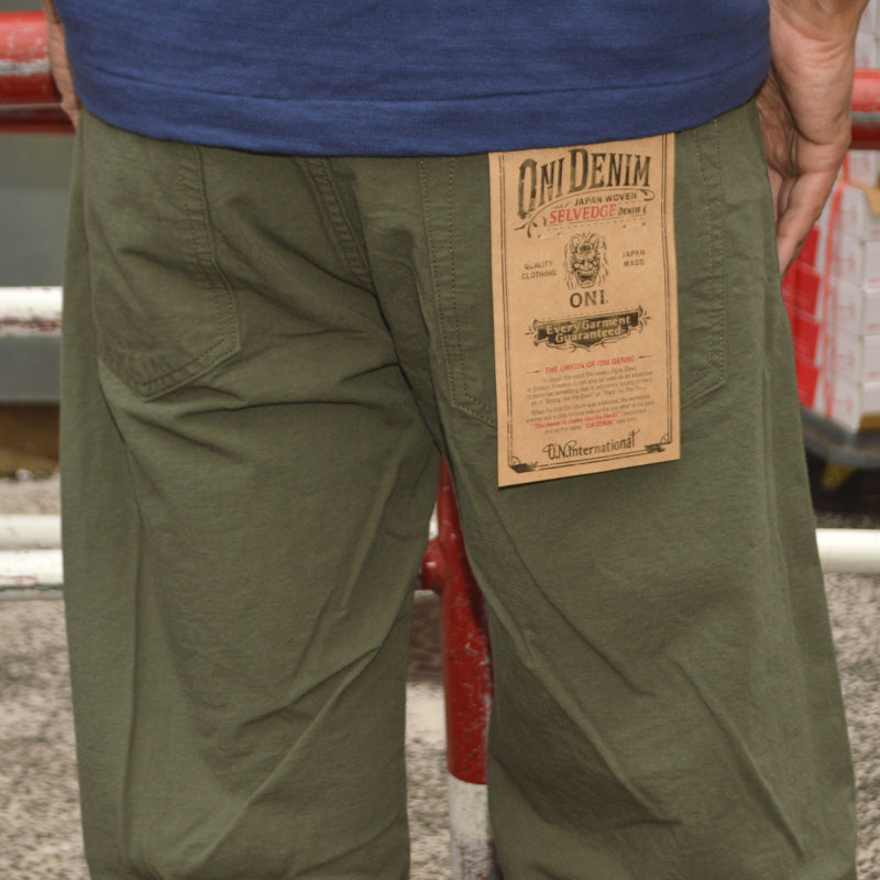 ONI DENIM "200-8GG" 8oz Betacham Green Gray Wide Straight