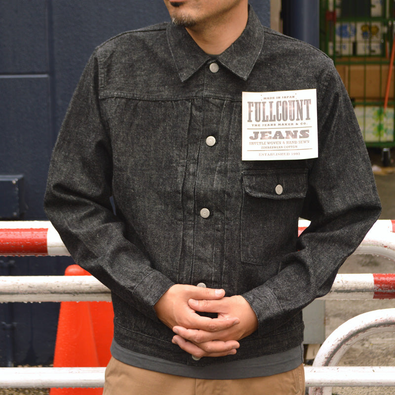 FULL COUNT "2107BK" 13.7oz Type 1 Black Denim Jacket