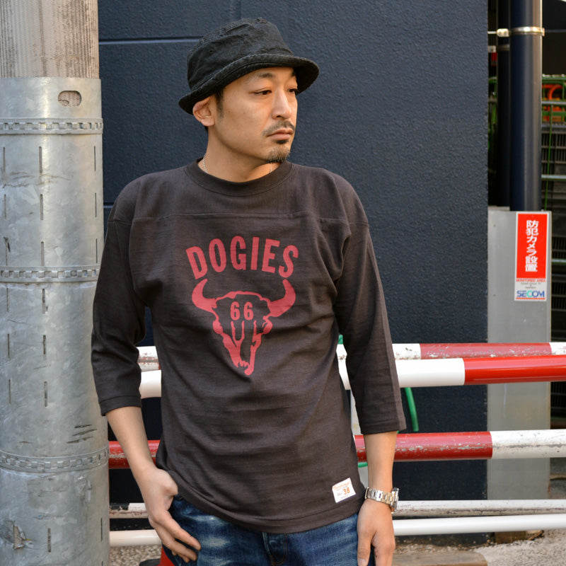 WARE HOUSE "4063 DOGIES" 3/4 Sleeve Football T-shirt "DOGIES"