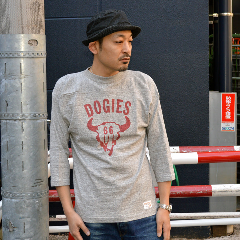 WARE HOUSE "4063 DOGIES" 3/4 Sleeve Football T-shirt "DOGIES"