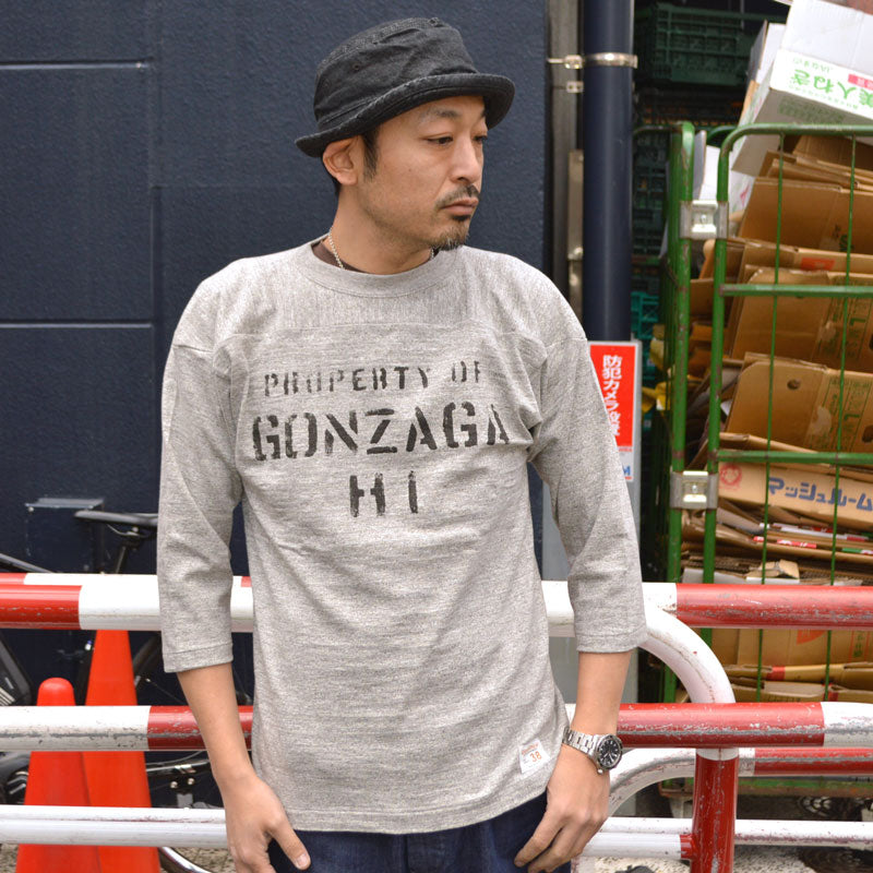WARE HOUSE "4063 GONZAGA HI" 3/4 Sleeve Football T-shirt "GONZAGA HI"