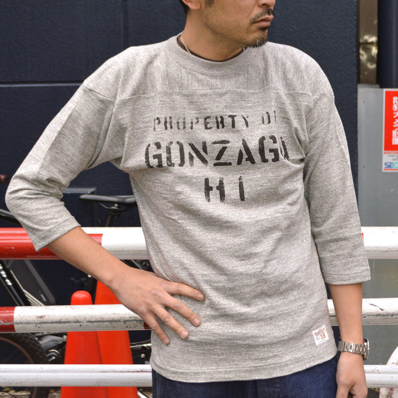 WARE HOUSE "4063 GONZAGA HI" 3/4 Sleeve Football T-shirt "GONZAGA HI"