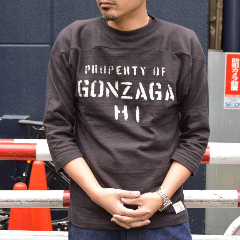 WARE HOUSE "4063 GONZAGA HI" 3/4 Sleeve Football T-shirt "GONZAGA HI"