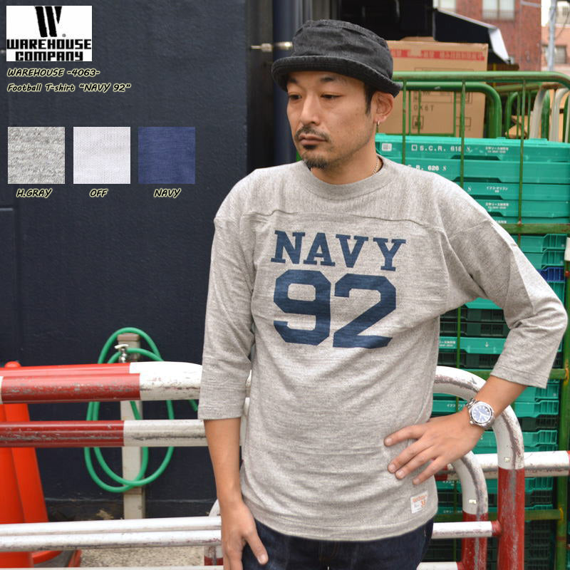 新品 ウエアハウス 4063 NAVY 92 フットボール シャツ 42 XL WARE HOUSE 