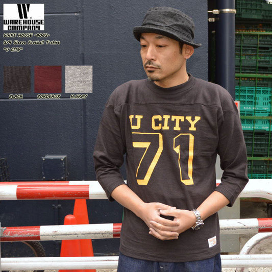 WARE HOUSE "4063 U CITY" 3/4 Sleeve Football T-shirt "U CITY"