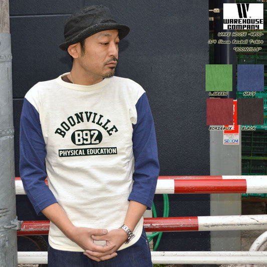 WARE HOUSE "4800 BOONVILLE" 3/4 Sleeve Baseball T-shirt