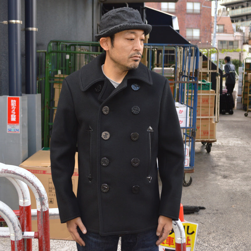 BUZZ RICKSON'S William Gibson Collection "BR12394" Type Black Pea Coat