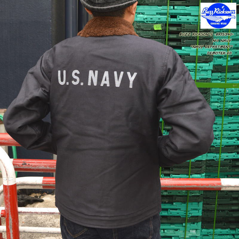 BUZZ RICKSON'S "BR15340" N-1 NAVY “NAVY DEPARTMENT” DEMOTEX-ED