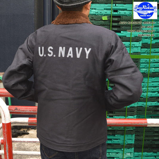 BUZZ RICKSON'S "BR15340" N-1 NAVY “NAVY DEPARTMENT” DEMOTEX-ED