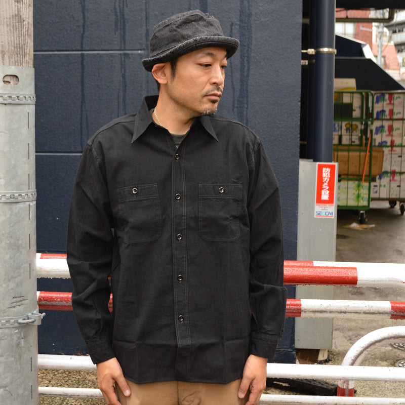 BUZZ RICKSON'S William Gibson Collection "BR29143" Black Chambray L/S Work Shirt