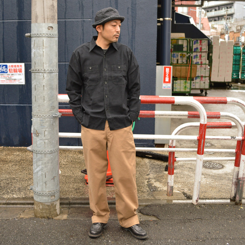 BUZZ RICKSON'S William Gibson Collection "BR29143" Black Chambray L/S Work Shirt