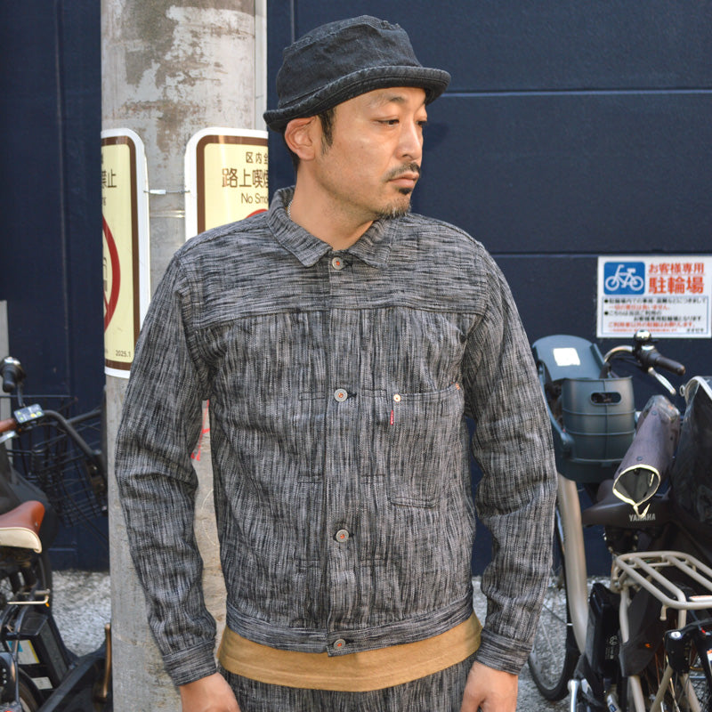 graphzero "GZ-SKGJ1ST-BKGY" 15oz Jean Jacket-WW2 (1st Skein dyeing BKGY)(Kasezome)