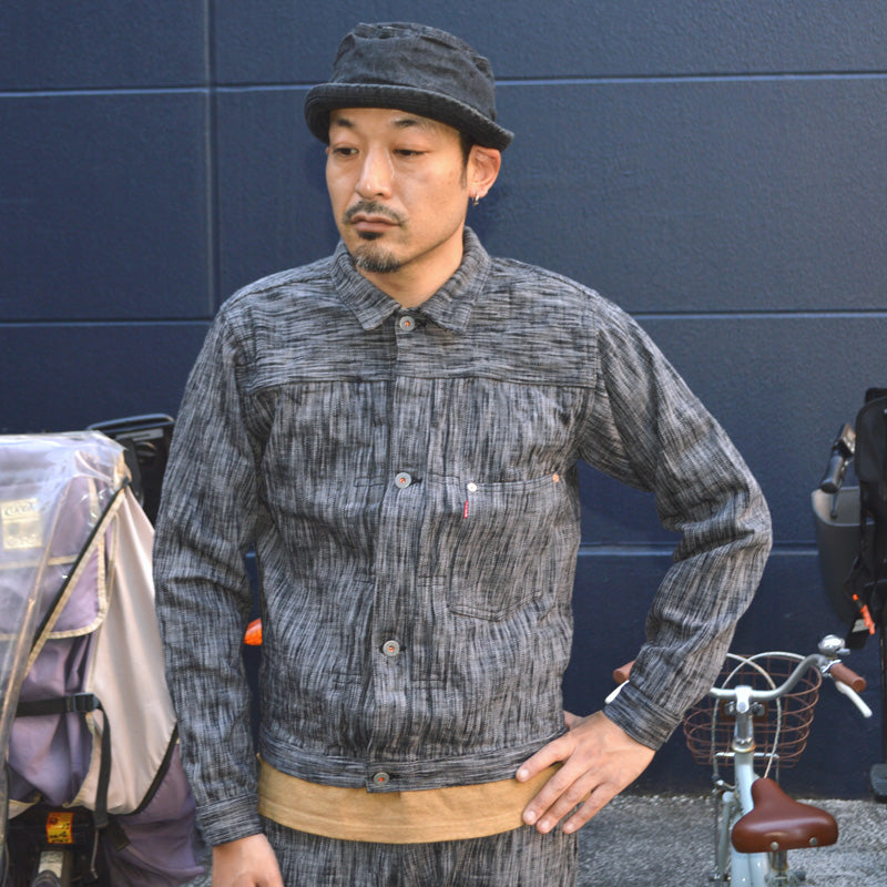 graphzero "GZ-SKGJ1ST-BKGY" 15oz Jean Jacket-WW2 (1st Skein dyeing BKGY)(Kasezome)