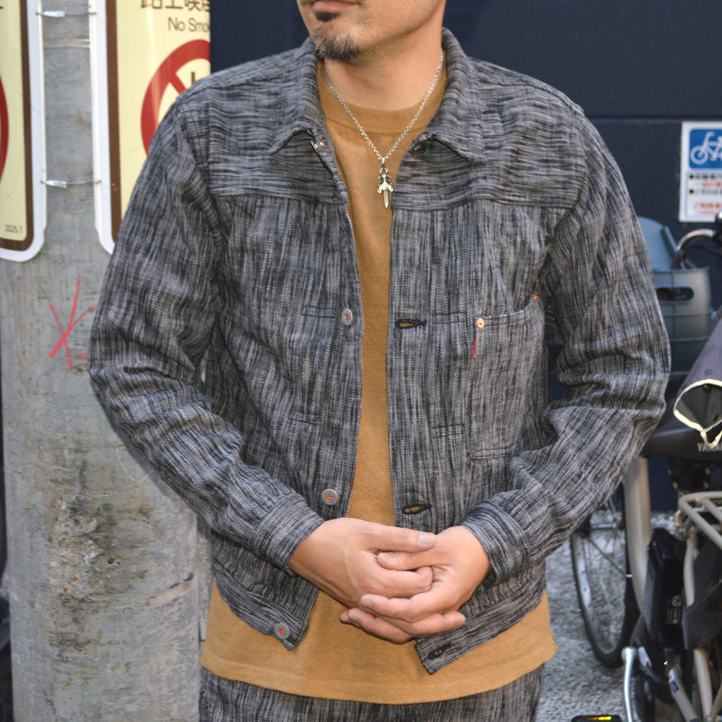 graphzero "GZ-SKGJ1ST-BKGY" 15oz Jean Jacket-WW2 (1st Skein dyeing BKGY)(Kasezome)