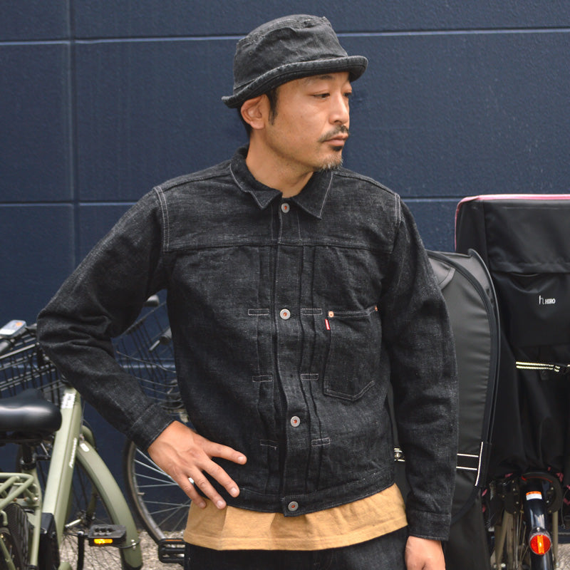 graphzero "GZ-SKGJ1ST-BK" Jean Jacket-WW2 (1st Skein dyeing BK)(Kasezome)