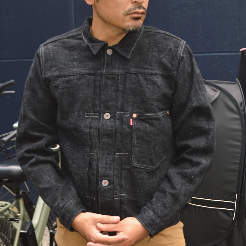 graphzero "GZ-SKGJ1ST-BK" Jean Jacket-WW2 (1st Skein dyeing BK)(Kasezome)