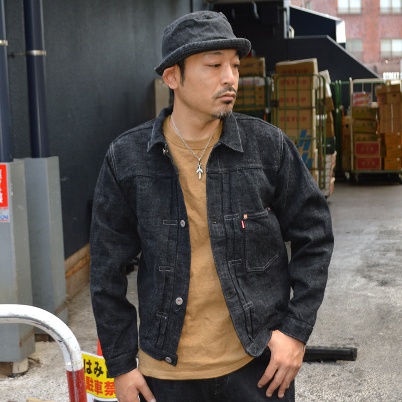 graphzero "GZ-SKGJ1ST-BK" Jean Jacket-WW2 (1st Skein dyeing BK)(Kasezome)