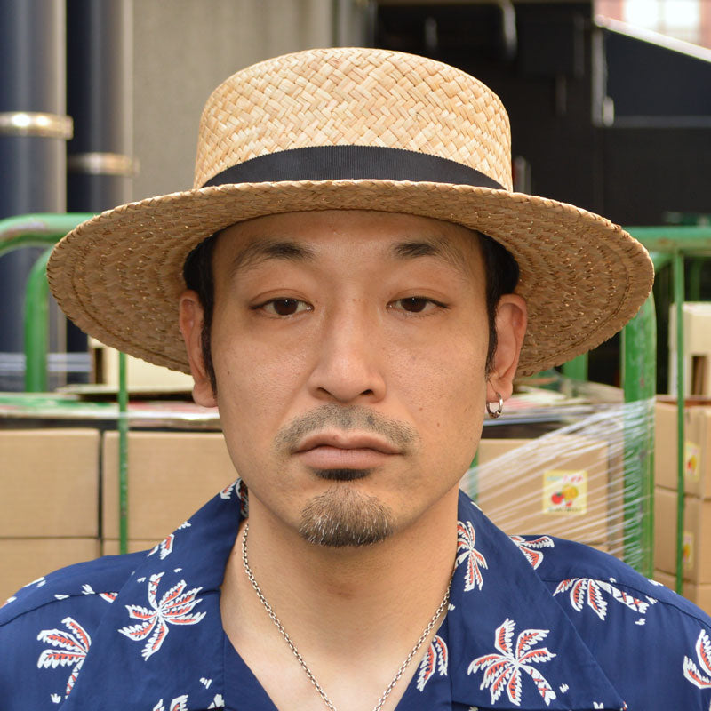 HIGHER "HO24002" YELLOW STRAW BOATER