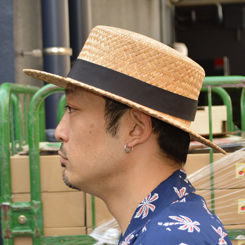 HIGHER "HO24002" YELLOW STRAW BOATER