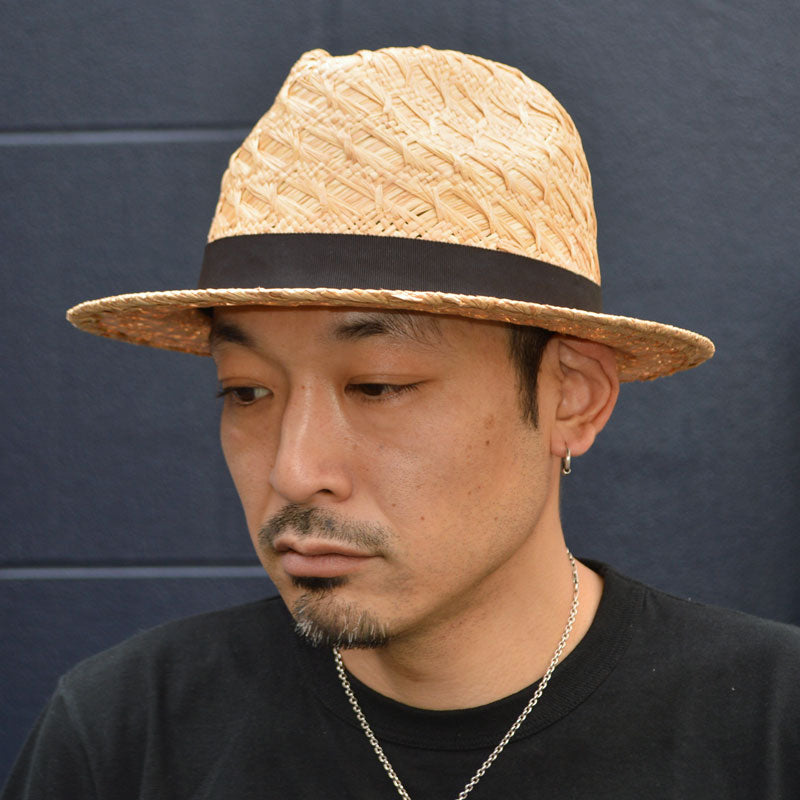 HIGHER "HO25002" Pattern Weaving Raffia Fedora