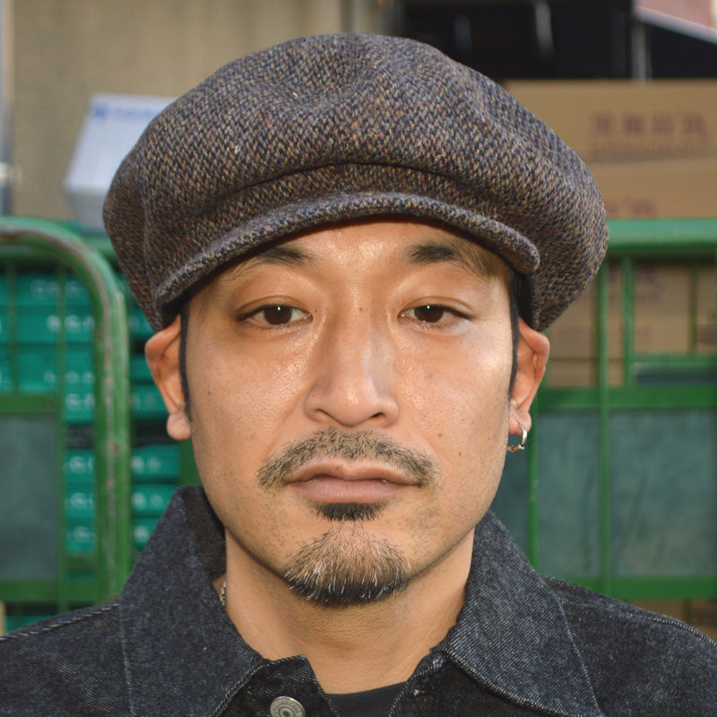 HIGHER ”HT25028” Harris Tweed Oatmeal Casquette