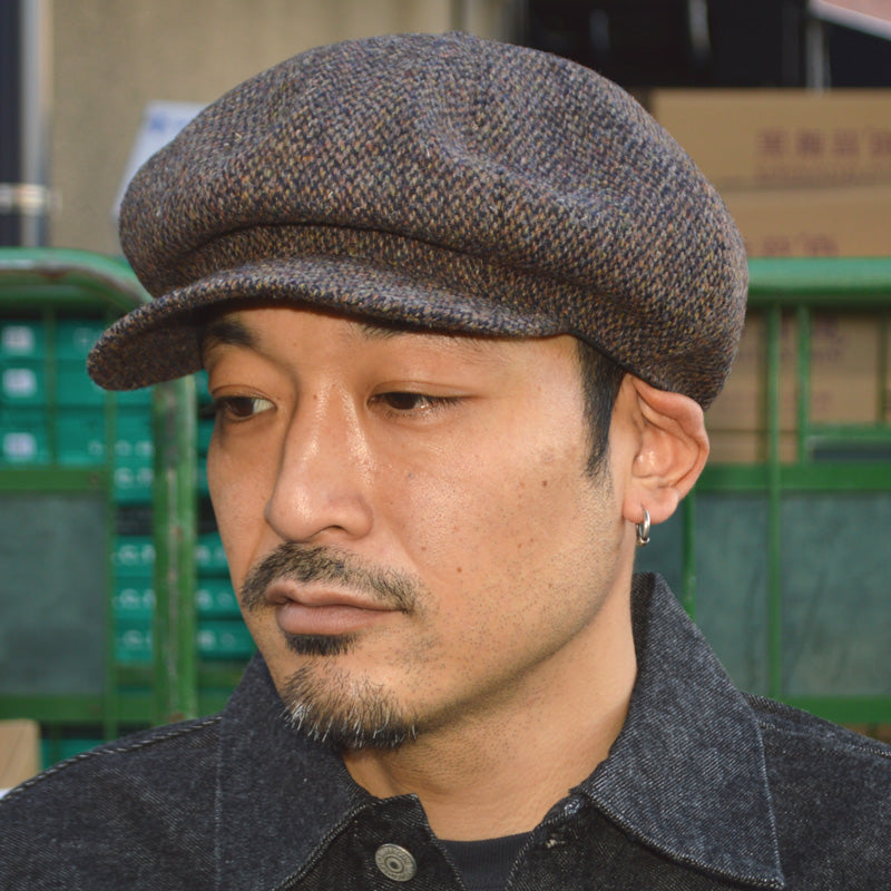 HIGHER ”HT25028” Harris Tweed Oatmeal Casquette