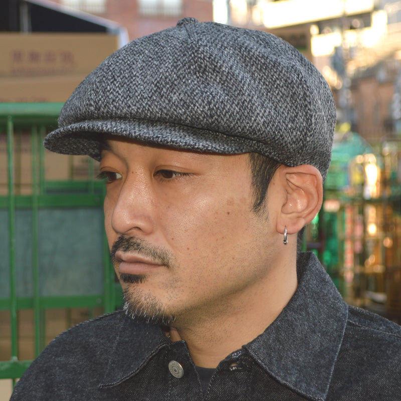 HIGHER ”HT25028” Harris Tweed Oatmeal Casquette