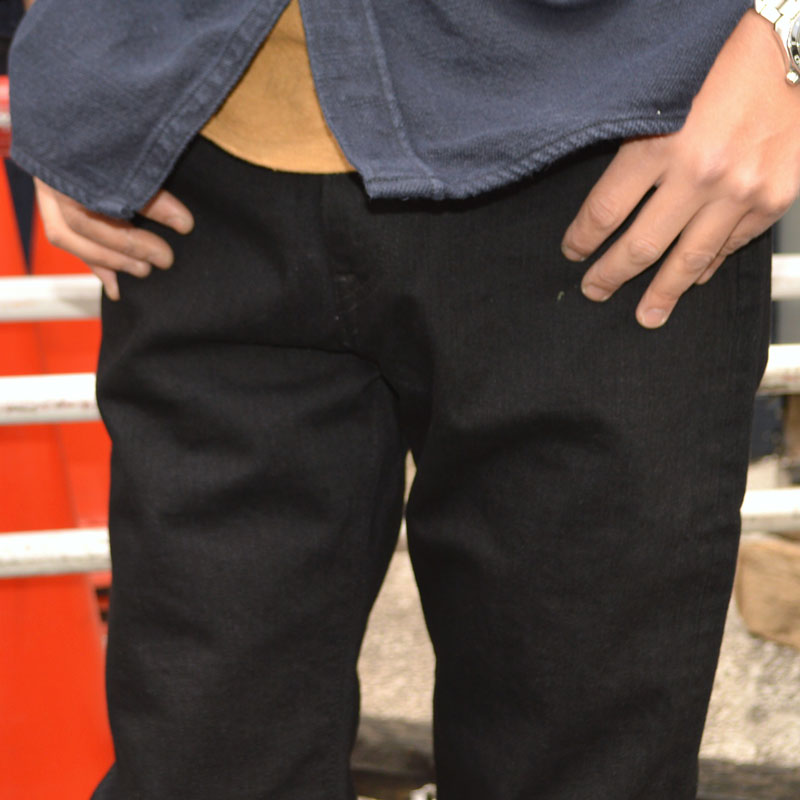 MOMOTARO JEANS "MMJZ1201" #200 CLASSIC TAPERED BLACK ZIPPER 15.7oz