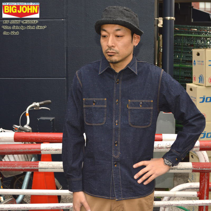 BIG JOHN、MS005E、10oz Selvedge Denim Work Shirt – BEARS' -TOKYO-