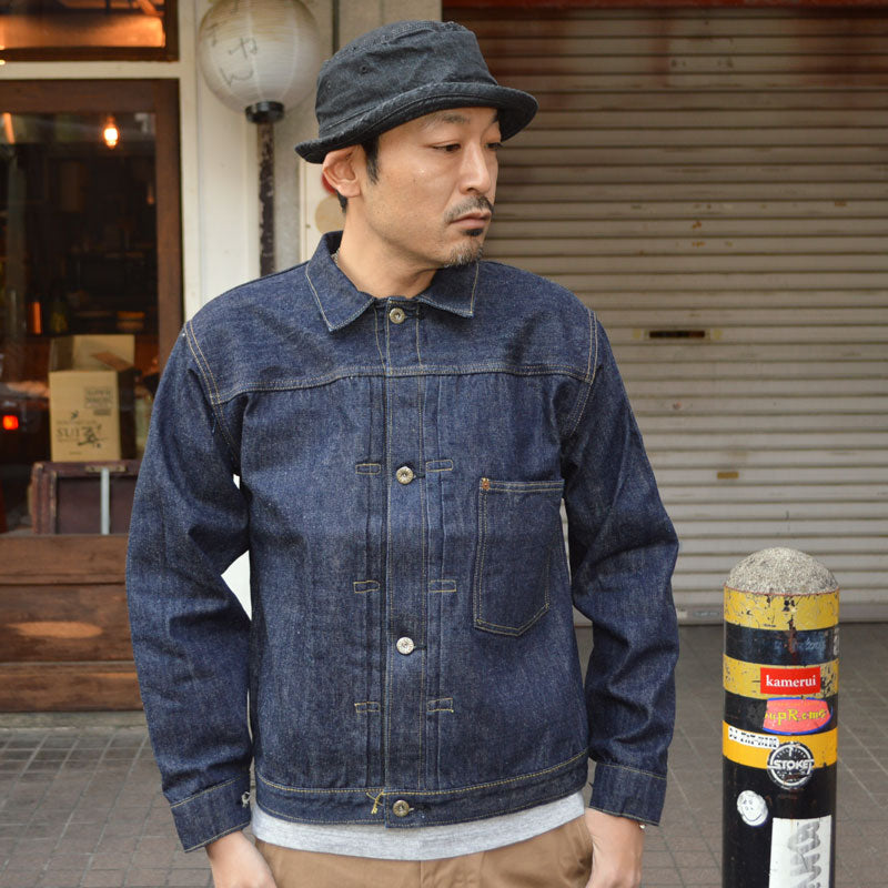 SUGAR CANE "SC19010 / SC19010T" Super “Denim” Collectibles #10 14oz. BLUE DENIM BLOUSE 1945 MODEL