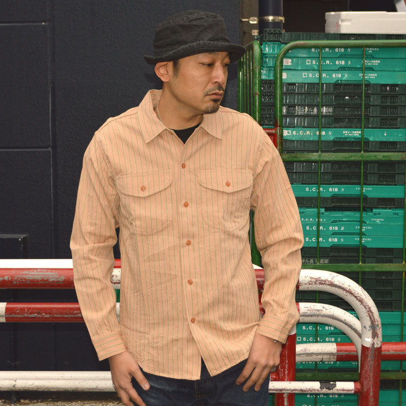 SUGAR CANE "SC28652" COKE STRIPE WORK SHIRT